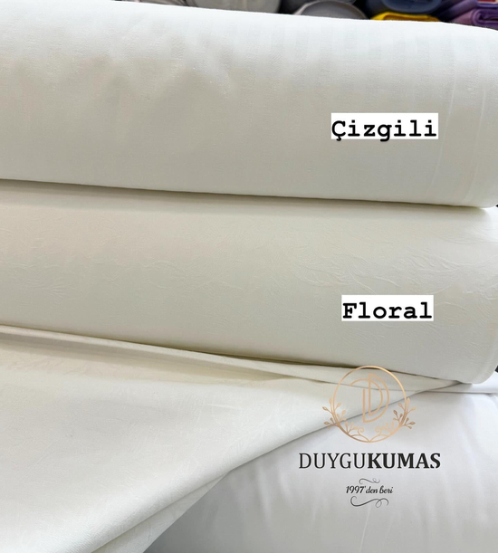 Etuval Düz Hermes Pamuk Saten Ekru