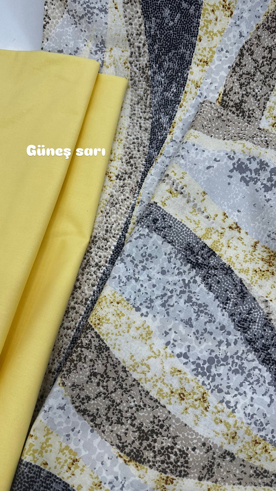 Mozaik Desenli Akfil Kumaş D88200 Sarı