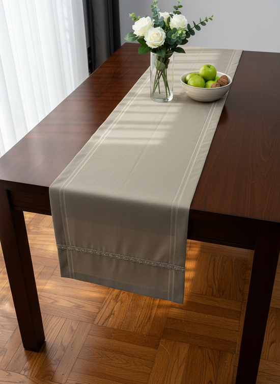 Çuval Natura Ajurlu Linen Runner - Midi  (40cm x 140cm)