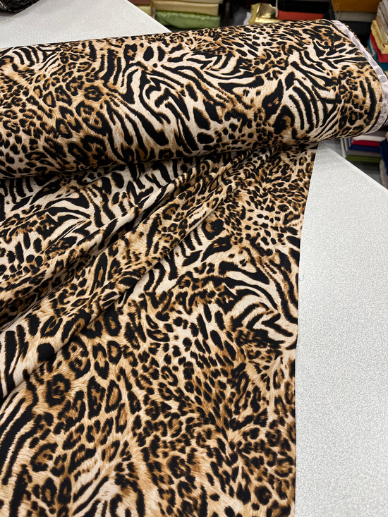 Leopar Desenli Çift En Viskon D6077