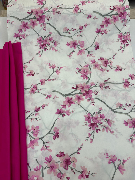 Bahar Dalı Desen Akfil Kumaş D3710 Pembe