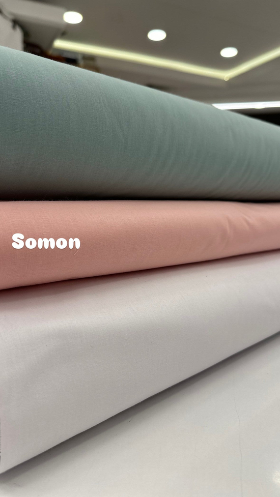 Düz Renk Akfil Kumaş Somon