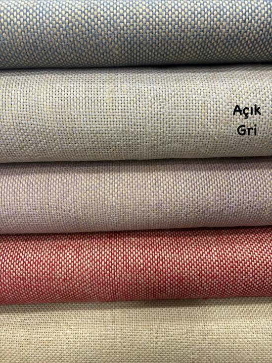 Renkli Jüt Bezi Açık Gri