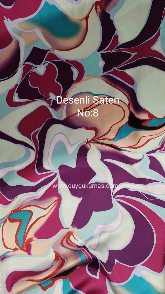 Desenli Saten Kumaş No 8
