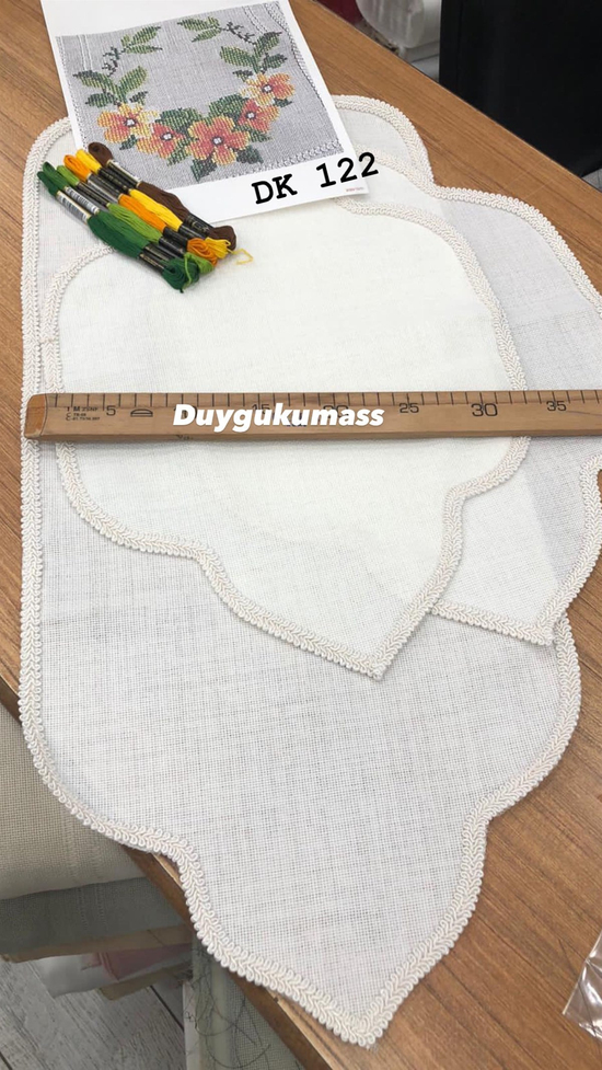 DK 122 nolu Şablon ve İpler Dahil Kubbeli Desen Güpür Detaylı Oda Takımı