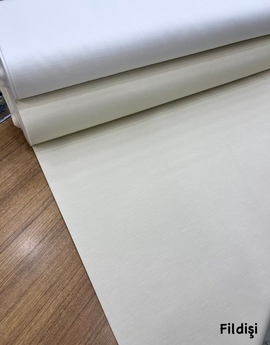 Düz Renk Duck Keteni Fildişi