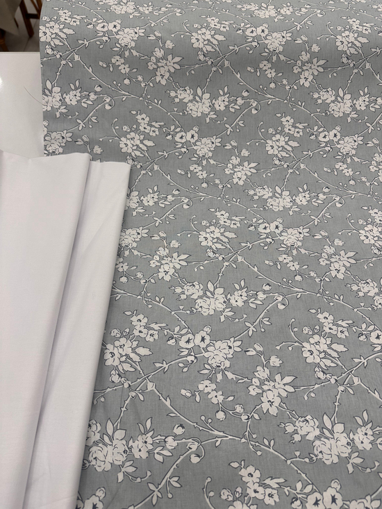 Vintage Siluet Çiçek D esen Akfil Kumaş D81200 Mint