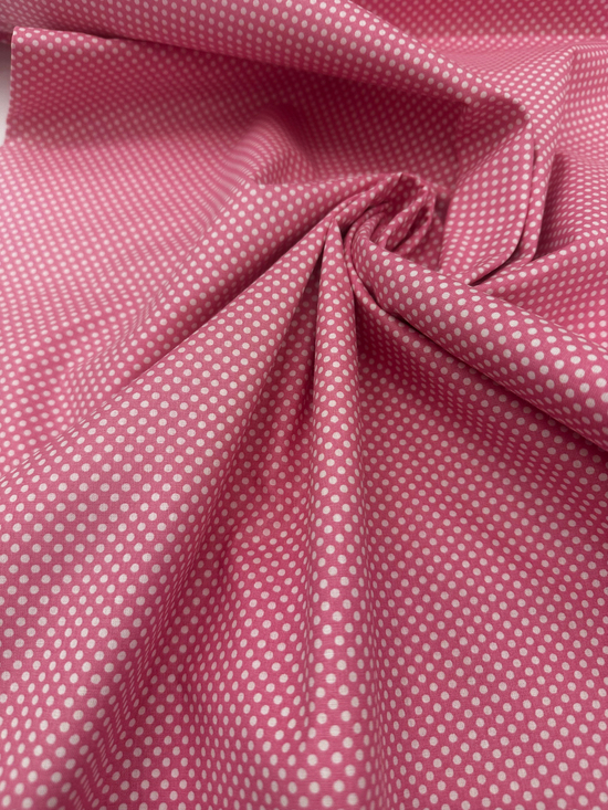 Camelia Sık Mini Puanlı Poplin Akfil Kumaş Pembe