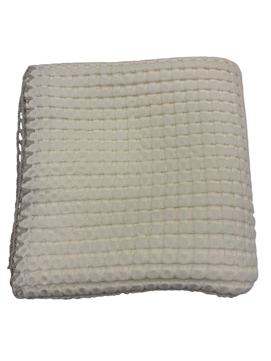 Pure Tığ İşi Doğal Waffle Hazır Örtü Ekru