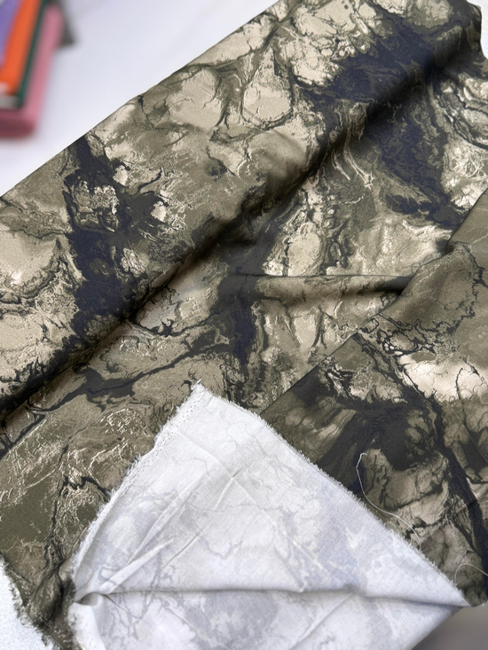 Marble Lüks Çift En Kaşmir Viskon Haki
