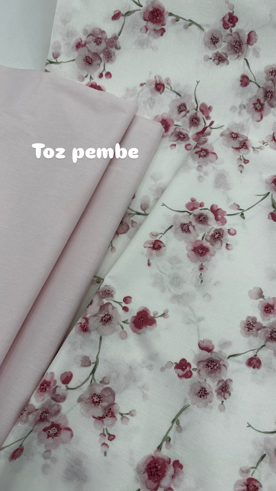 Soft Sakura Desenli Akfil Kumaş D88650 Pembe