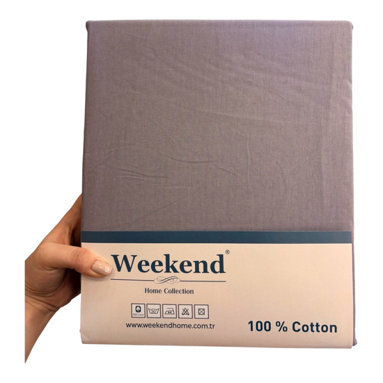 Weekend Çift Kişilik %100 Pamuk Ranforce Lastikli Çarşaf Seti – 160X200 Cm Koyu Gri
