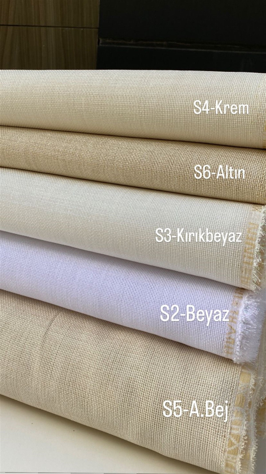 Etuval Simli Linen Kumaş Beyaz