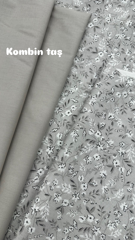 Ada Soft Çiçek Desenli Akfil Kumaş D88500 Taş
