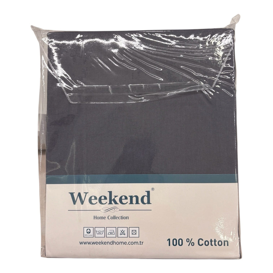 Weekend Tek Kişilik %100 Pamuk Ranforce Lastikli Çarşaf Seti – 100X200 Cm Antrasit
