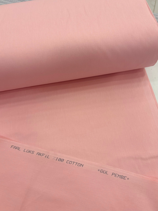 Düz Renk Akfil Kumaş Gül Pembe