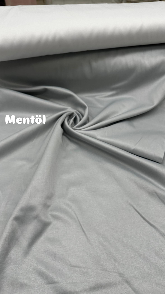 Mat Pamuk Saten Mentol Rengi