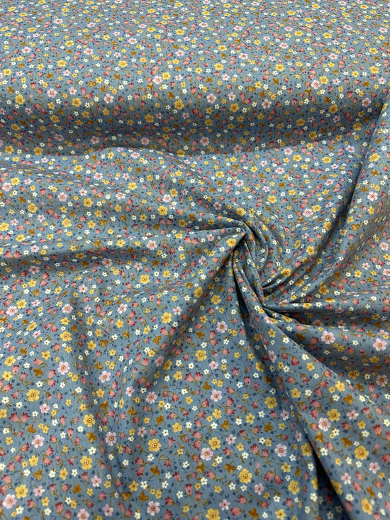 Füme Çıtır Çiçek D103 Desenli Poplin