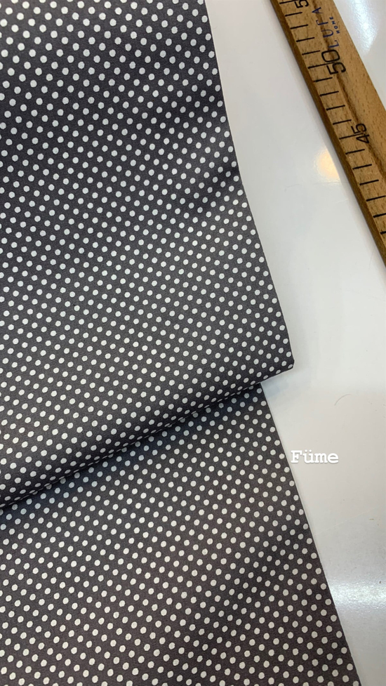 Füme Mini Puanlı Poplin (240 Cm Enli)