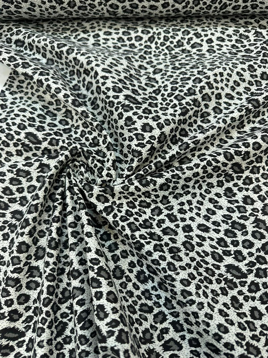 Gri Leopar Desen Poplin D725