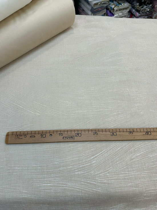 Kapuçino Soyut Dalga Desen İpek Şönil Pike