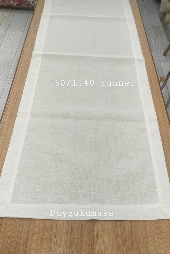 Köşe Çevrili Linen Kumaş Runner