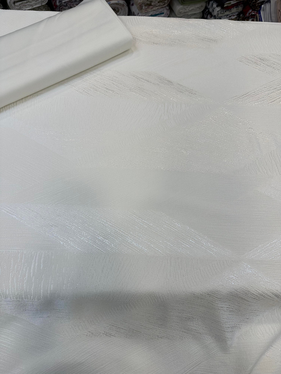 Krem Soyut Desen D2350 İpek Şönil Pike