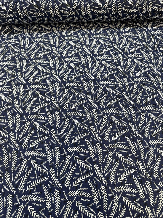 Lacivert Başak Desen Poplin D730