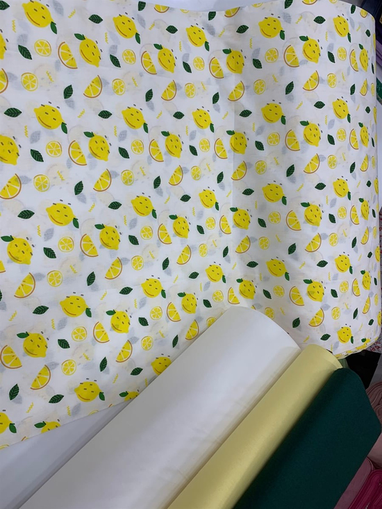 Limon Desenli Poplin Kumaş