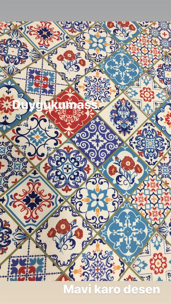 Mavi Karo Dijital Desen Kumaş