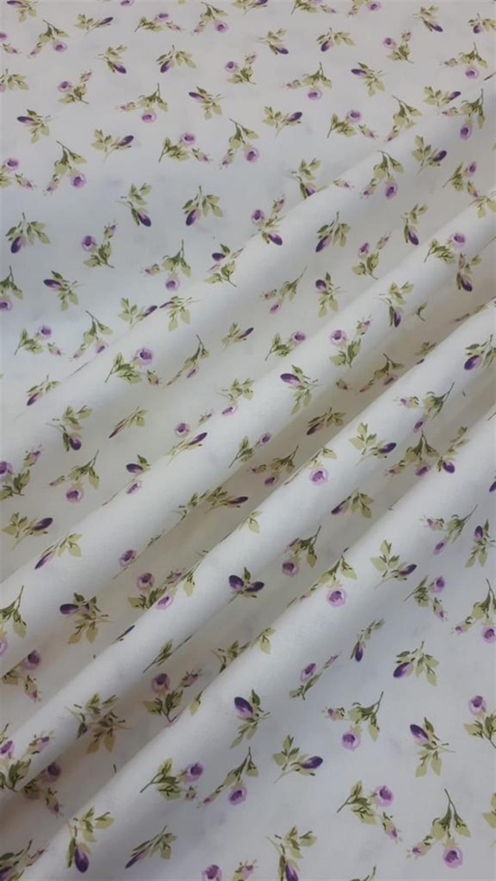 Mor Botanik Güller Desen Poplin D702