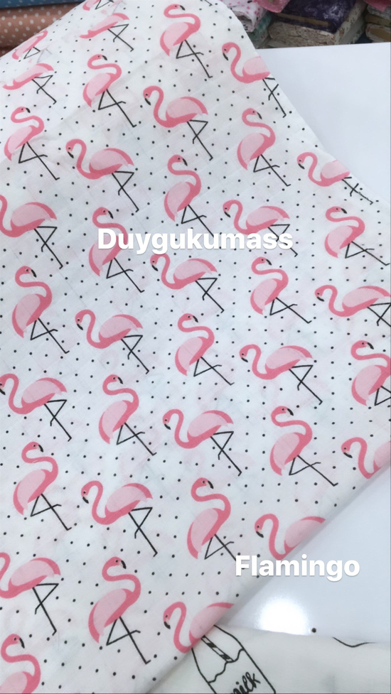 Müslin Bezi Flamingo Desen