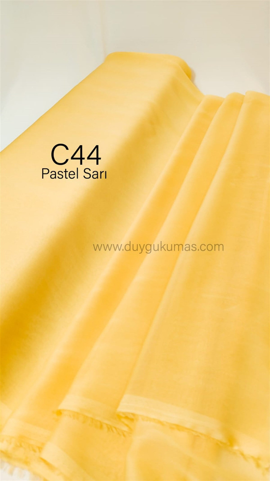 Pastel Sarı C44 Janjan Şifon