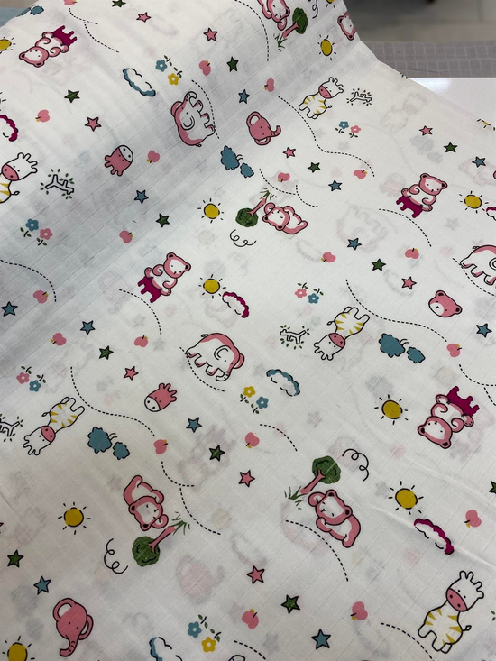 Pembe Fil, Zürafa Ve Ayı Müslin Bezi D117