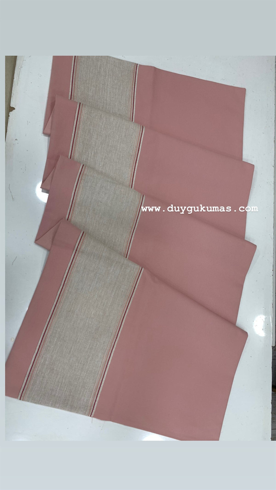 Pembe İthal Şerit Detaylı Duck Keteni Runner