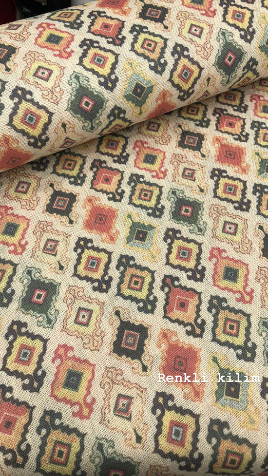 Renkli Kilim Desenli Jüt Bezi