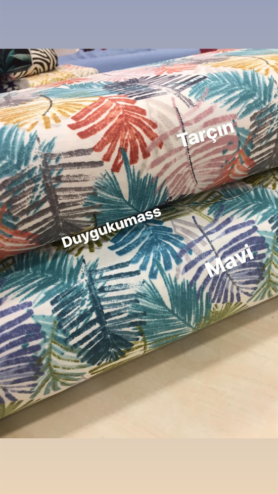 Renkli Yapraklar Desen Duck keteni