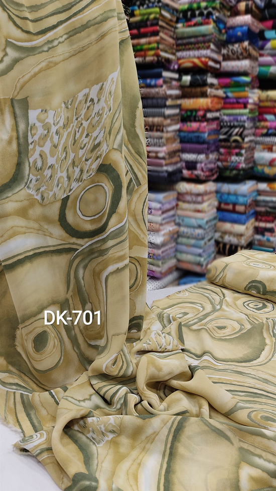 Yeşil Desenli Bürümcük Şifon Dk 701