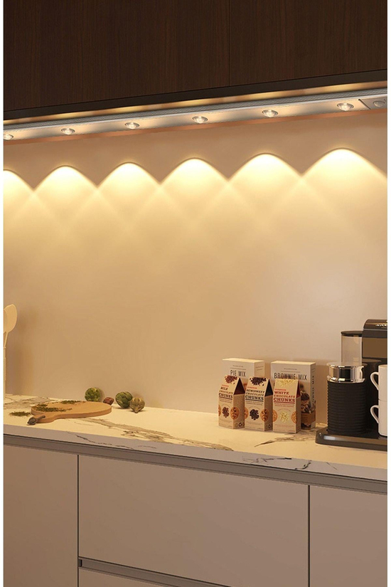 80 Cm Sensörlü Şarjlı Şerit Led Işık 3in1 Beyaz-Gün Işığı-Nötr Renk