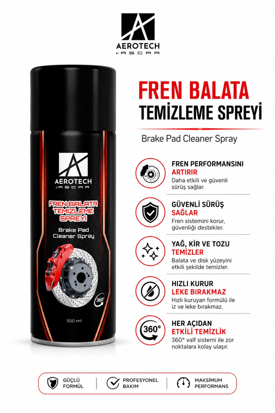 AEROTECH FREN BALATA TEMİZLEME SPREYİ 500 ML