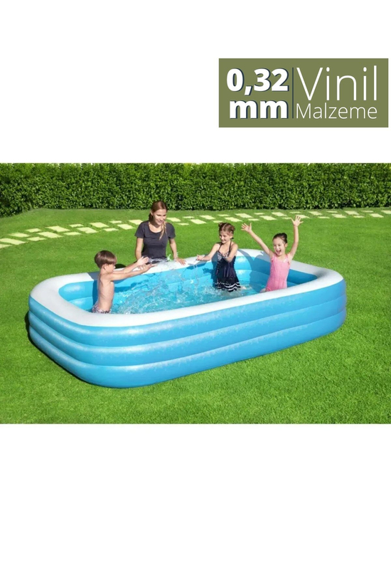 Bestway Jumbo Boy Deluxe Dikdörtgen Şişme Aile Havuzu -54009 305x183x56cm