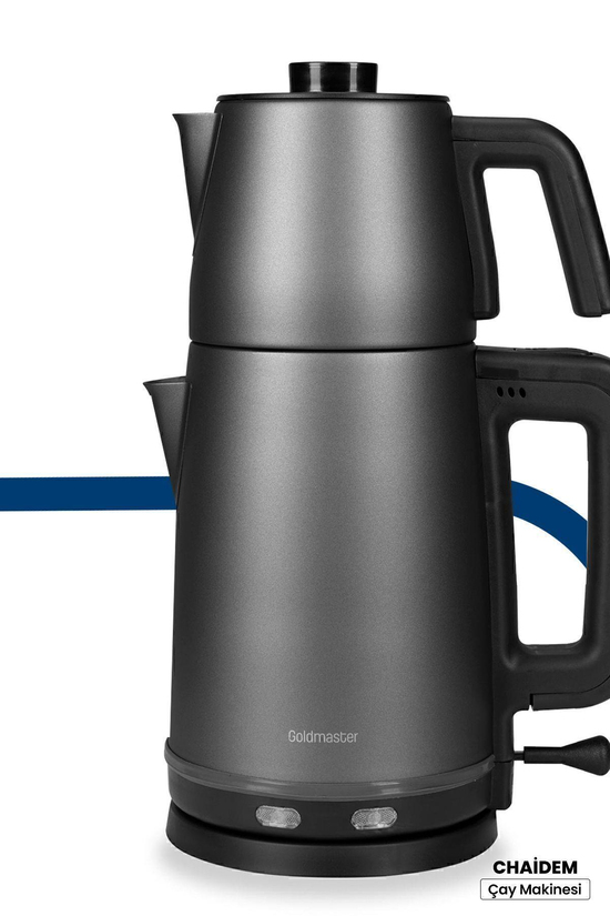 Chaidem Xl 2200 Watt Paslanmaz Çelik Damlatmaz Çelik Çay Makinesi Ve Su Isıtıcısı Antrasit