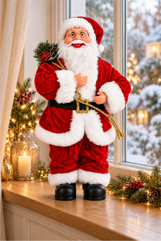 Fenerli Noel Baba Yılbaşı Süs Yeni Yıl Dekor Süs 25 cm