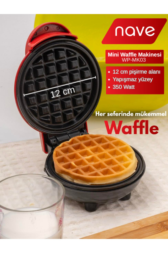 NAVE WP-MK03 WAFFLE MAKİNESİ KIRMIZI
