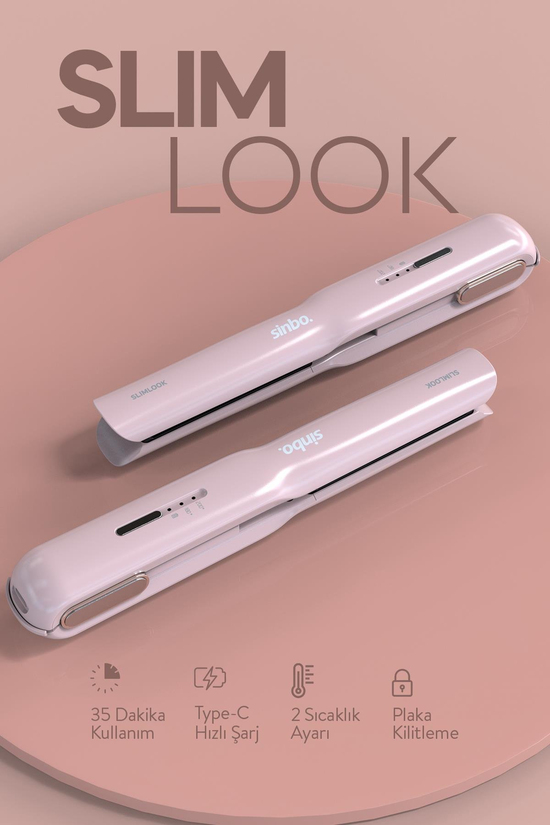 Sinbo Şarj Edilebilir Kablosuz Taşınabilir Saç Düzleştirici Shd-1742 Pembe