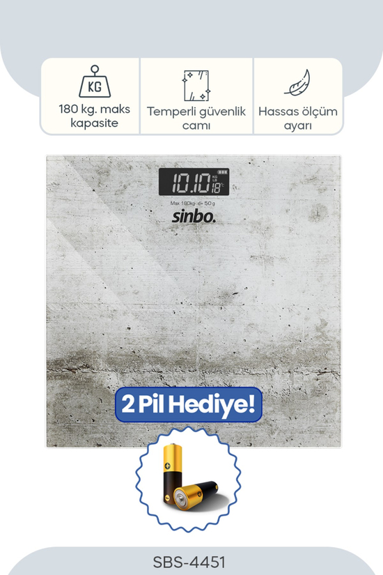 Sinbo SBS-4451 Banyo Baskül (BEYAZ)