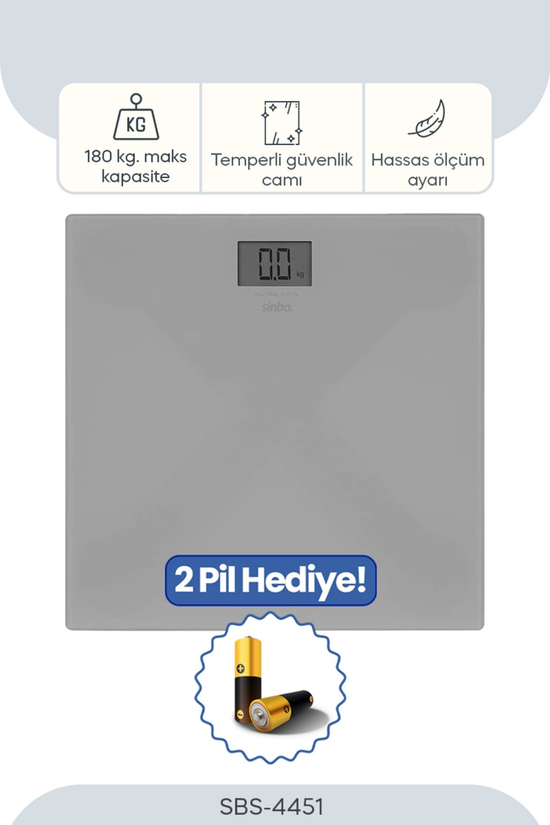 Sinbo Sbs-4451 Banyo Baskülü - Koyu Gri