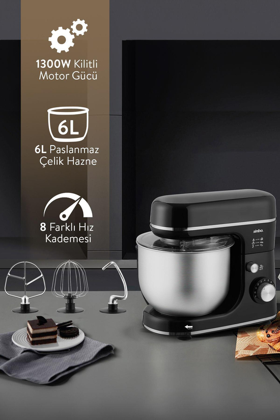 Sinbo SMX-2769 Stand Mikser 1300W 6Lt Siyah