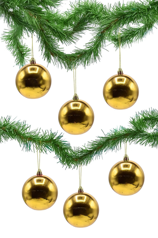 Waldern 6 cm 6lı Gold Cici Top Yılbaşı Ağacı Süsü