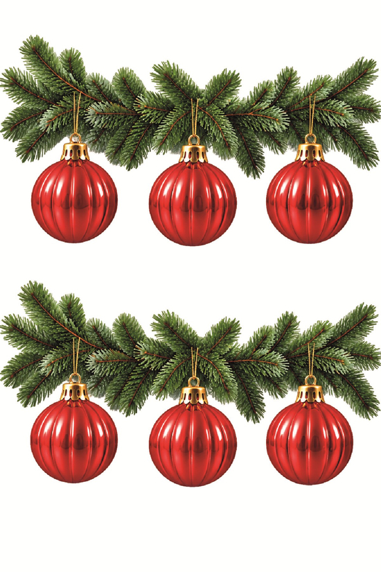 Waldern 6lı 8 Cm Dikey Yılbaşı Çam Ağacı Süsü Kırmızı